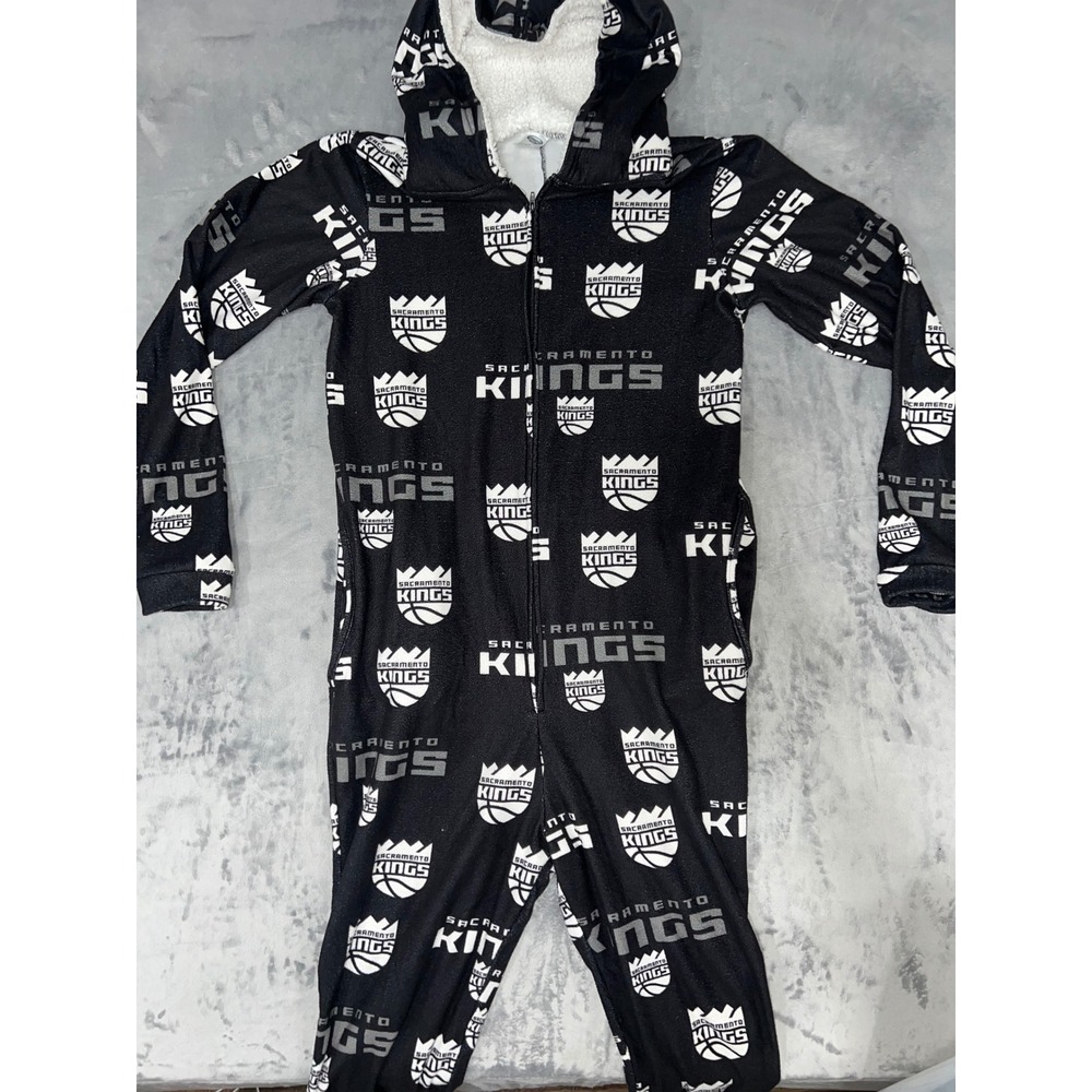 Concepts Sport Sacramento Kings NBA Hooded Union Suit Pajamas Small Black White